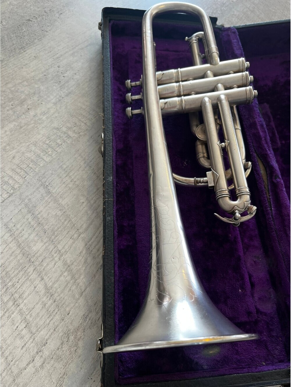 Silver Cornet with Purple Lined Case